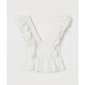 Ruffled cotton blouse H&M
